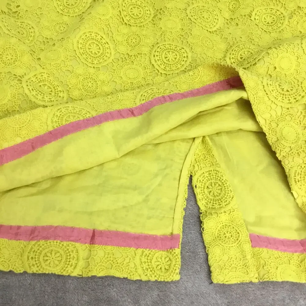 BODEN Yellow Floral Lace Sleeveless Sheath Dress Size 6R - Picture 8 of 8